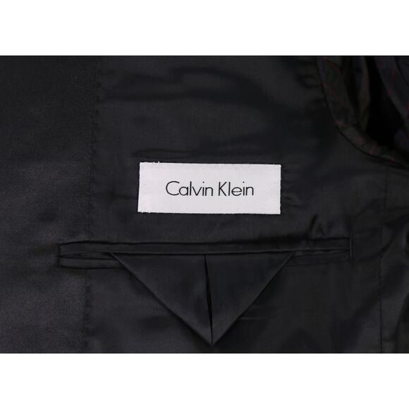 Calvin Klein Black Formal Tuxedo Blazer Jacket Wool Stretch 38R - Picture 8 of 9